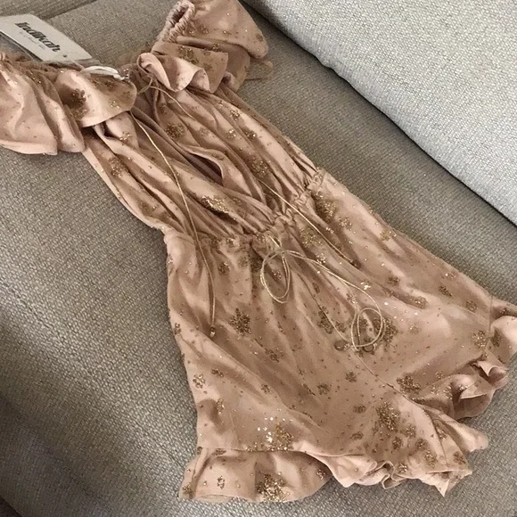 Indikah by Angel biba | Pants & Jumpsuits | Indika By Angel Biba Open Front  Romper Color Is Champagne Wgold 8 Nwt